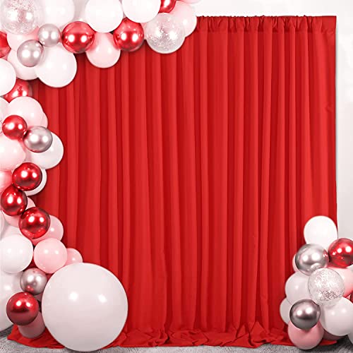Image of 8x12 Ft. Red Screen Backdrop Background Curtain Rod Pocket for Photography, Photoshoot, Product Photography, Live Streaming, Zoom Meetings, VFX Editing, YouTube Video, FB Short Video, Instagram Reels