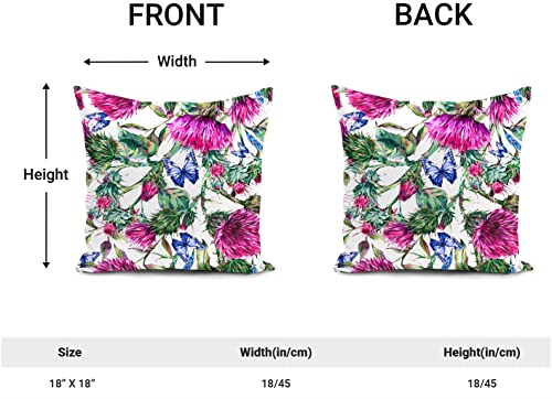 HUASHUZI Cushion Cover Flower of Scotland Scottish Gifts for Women Men Thistle Purple Outdoor Throw Pillow Case Home Decorate for Livingroom Couch Sofa Patio Furniture Decor 18"x18" - Image 2