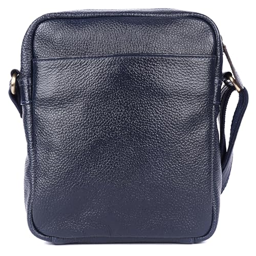 Image of Premium Genuine Leather Messenger Sling Bag for Men & Women - Multipurpose Crossbody Bag with Adjustable Strap & Multiple Pockets for Travel, Office, Work, College & Daily Use