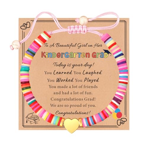 TAGOMEI Graduation Gifts for Her Girls Charm Bracelets Heart Graduation Bracelet Kindergarten 5th 8th Grade Pre K High School Graduation Gifts for Her Daughter Granddaughter Niece Sister Best Friends