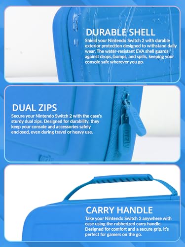Image of Orzly Case Compatible with Nintendo Switch 2 - Protective Travel Carry Case with Screen Padding, Game Card & microSD Slots, Zipped & Open Pockets for Accessories - 7.9 inch Gift Boxed