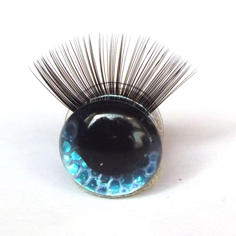 Simulation of Eyes, Foreign Trade 10 Cobra Gasket with Eyelash Toy Safety Eyes Toy Accessories Eyelash Eyeball. (Color : 2, Size : 25mm)