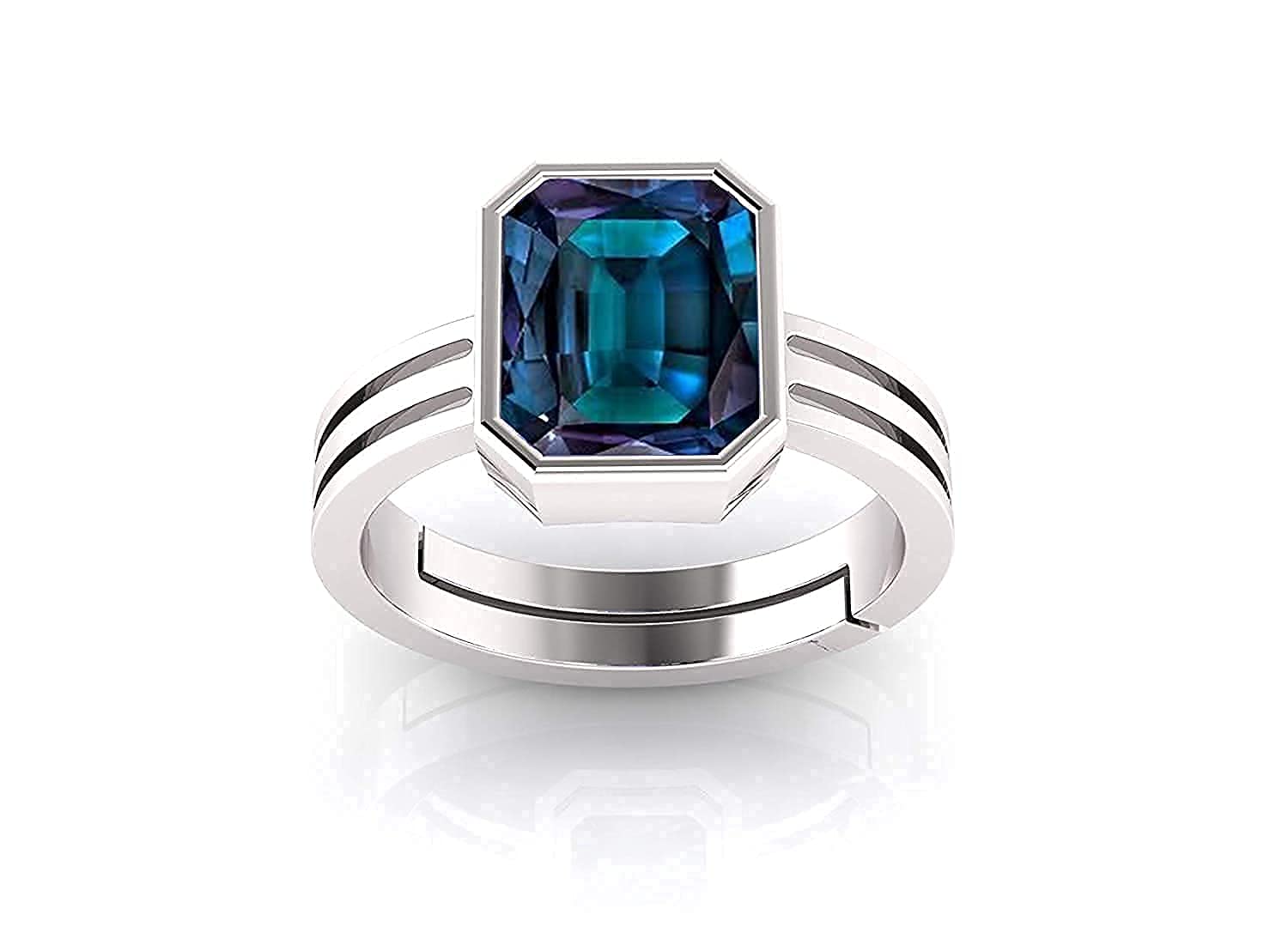 kirti sales Certified Unheated Untreatet 12.25 Ratti 11.00 Carat A+ Quality Natural Alexandrite Ring Silver Plated for Women's and Men's (GGTL Lab - Certified)-picture-18