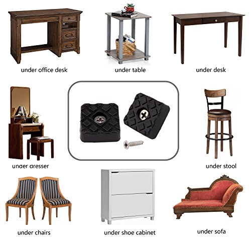 20Pcs Square Furniture Pads,Ulifestar Furniture Feet Glides Sliders Carpet Saver Hardwood Floor Protectors Surface Protection For Chair Table Sofa Couch Leg Caps Non Slip Furniture Grippers (Black) #TOP4