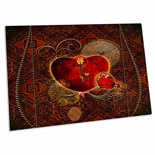 3dRose Desk Pad con diseño Steampunk en forma de corazón