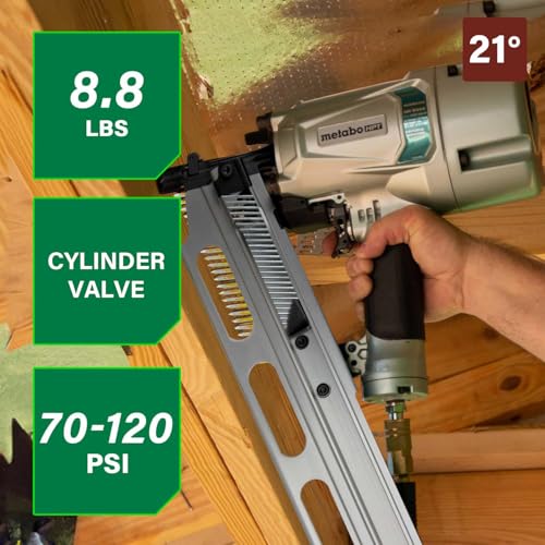Image of Metabo HPT Framing Nailer | High Grade Aluminum Magazine | Pneumatic | Framing Nails 2-Inch to 3-1 /4-Inch | Rafter Hook | NR83A5(S1)