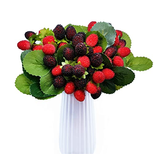 M2Cbridge 4Pcs Artificial Raspberry Red Berry Strawberry Faux Fruit Blackberry Props Table Decoration thumb #1