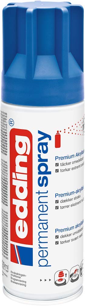 edding 5200 permanent spray gentian blue matt 200 ml acrylic paint for glass metal wood ceramic plastic canvas