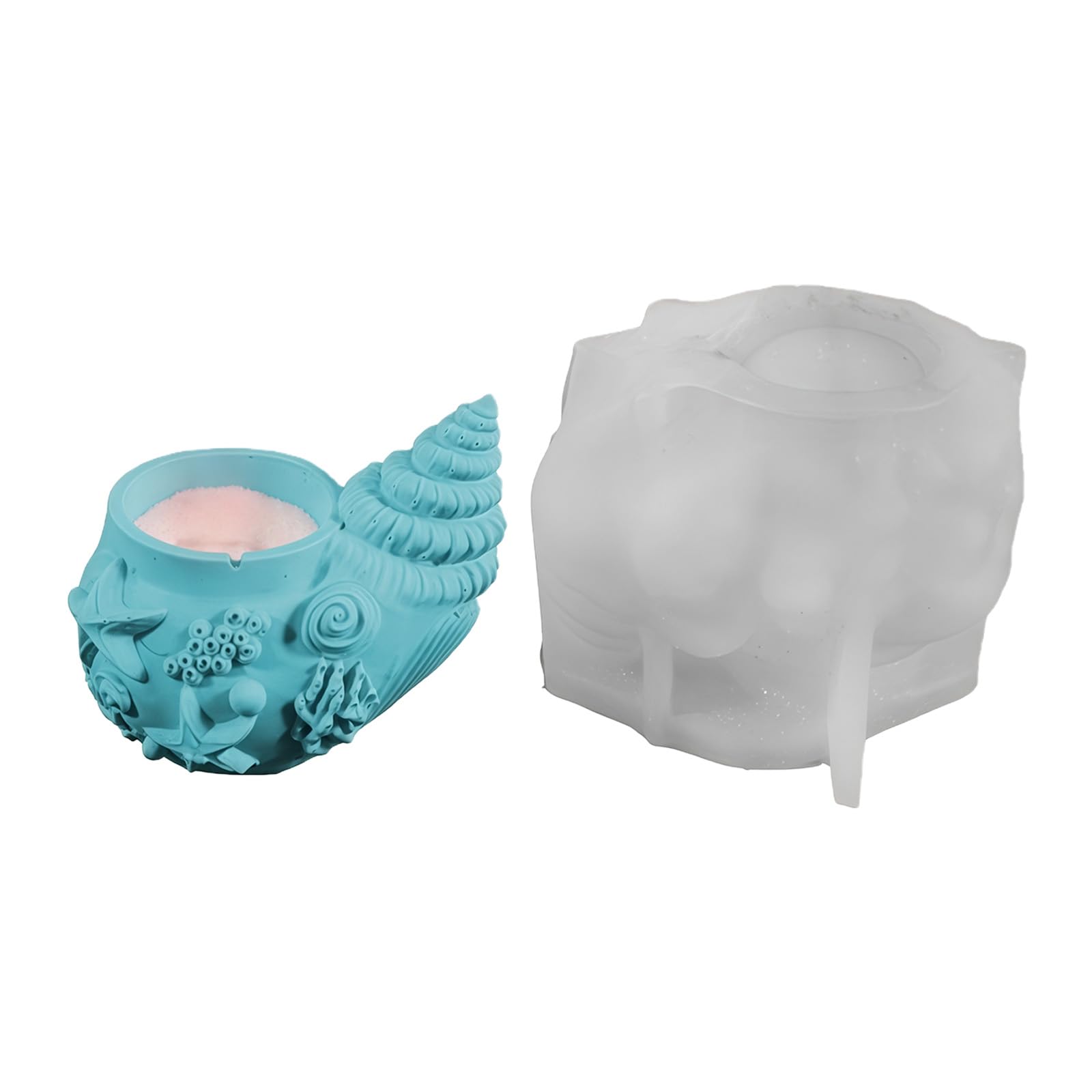 Cazstyk A Conch Shape Cup Silicone Molds For Resin Casting Holder Chocolate Flowerpot Gypsum Statue Home Decoration Render Deck Inconsistent Twist Cast Render