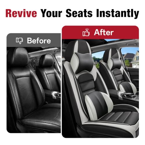 Image of Deluxe Front Seat Covers for Toyota Camry 2015-2026, Gray-White
