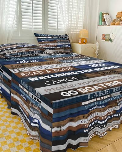 Ruffle Skirt Bedspread for King Size Bed Motivational Inspirational Happiness