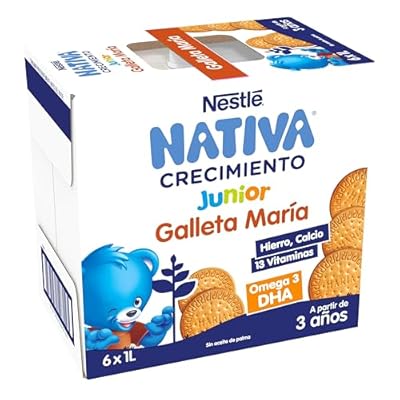 NESTLÉ NATIVA Crecimiento JUNIOR Galleta Leche crecimiento líquida con galleta para niños a partir de 36 meses  pack de 6