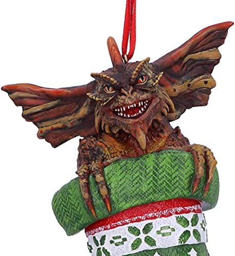Nemesis Now Gremlins Mohawk in Stocking Hanging Festive Decorative Ornament, Green, 12cm