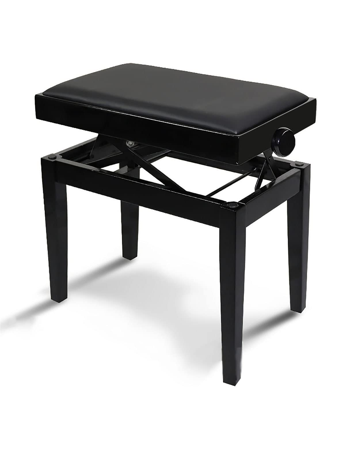 Panca imbottita per pianoforte con altezza regolabile (10 cm) e sollevamento idraulico automatico 55 x 33 x 46 56 cm (nero)