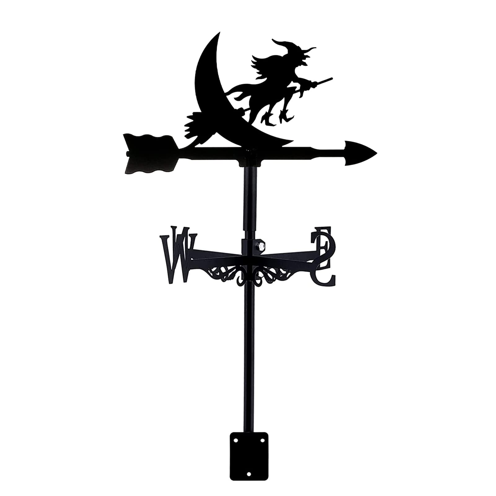 WIQUYBML wind vane for Roof Creative Magic Witch in Moon Weather Vanes Wind Direction Indicator Outdoor Garden Farm Yard