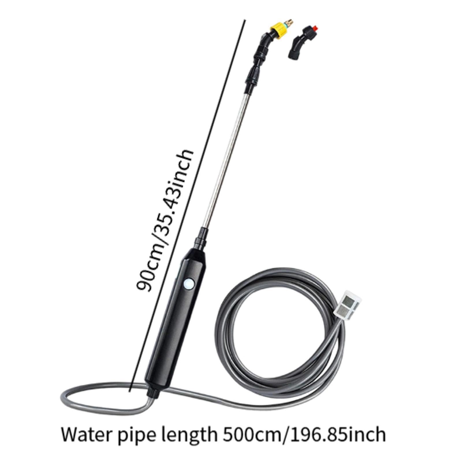 Sprayer Elettrico Dispositivo Spray Regolabile Portatile Tubo Estensibile Ugello Telescopico Ricaricabile Adatto per Irrigazione Giardino Pulizia Dome, con Tubo da 5 M