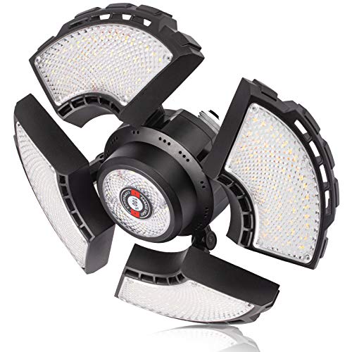 Garage Light, LED Garage Lights, 140W 18500LM Deformable Garage Lights, 6500K Garage Ceiling Lights LED, Garage Lighting Fixture Shop Work Lights for Garage Workshop Warehouse Basement