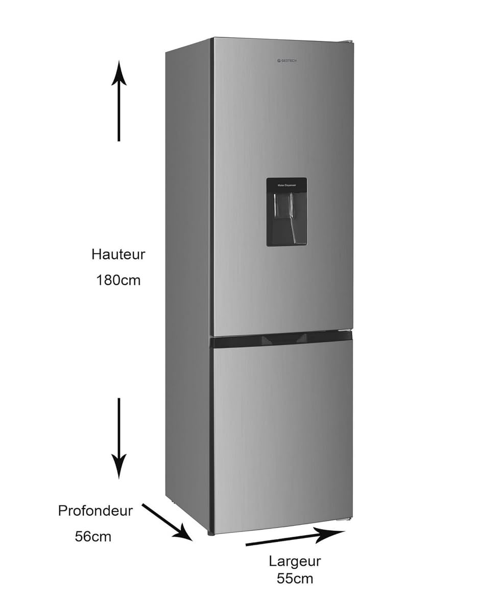 GEDTECH GCB262SL Réfrigérateur combiné congélateur bas 262L Argent Classe E