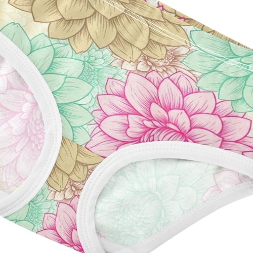 Cotton Girls Underwear Toddler Colorful Floral Green Pink Flowers Panties Little Girl Fancy Undies Kids Briefs 2t4