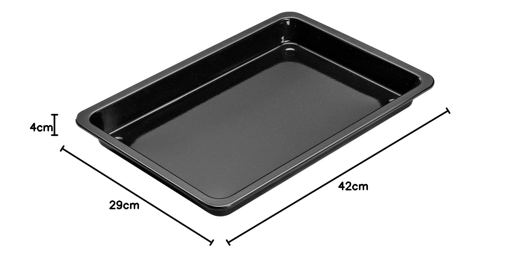 Dr. Oetker Backblech Emaille 42 x 29 cm BACK-IDEE, eckiges Pizzablech mit hoher Lebensdauer, für knusprige Pizza im Ofen, hitzebeständig & emailliert (Farbe: Schwarz), Menge: 1 Stück