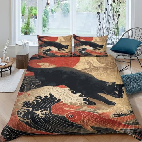 Housse de couette imprimée en 3D fermeture éclair microfibre King - 4