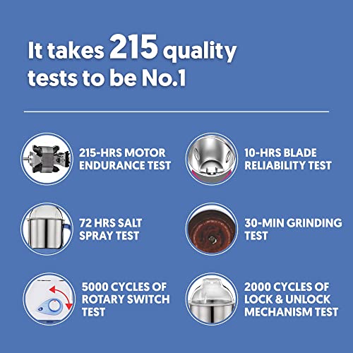 Preethi Blue Leaf Platinum Select Juicer Mixer Grinder for Kitchen|750 Watt Mixie, 3 Jars| 2 Yr Product Gurantee & Lifelong Free ServiceBlue (MG 226) - Image 6