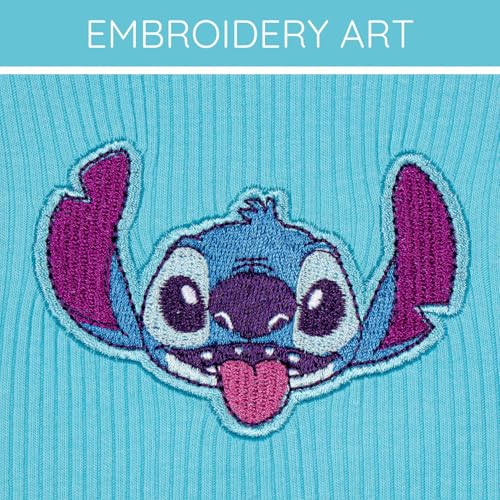 Disney Lilo & Stitch Big Girls Ribbed T-Shirt and French Terry Shorts Outfit Set Blue/Pink Stitch 10-12 - image 6