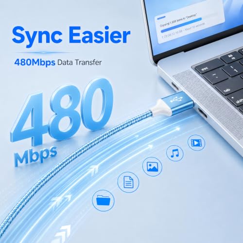 USB Type C Cable 4-Pack (3/6/6/10ft) Fast Charging Cord, Nylon Braided USB A to USB C Cable, Fast Charging USB C Cable Compatible Samsung Galaxy, Google Pixel, and All USB-C-Enabled Devices