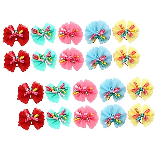 DECOMELODY 20Pcs Pet Hairbands for Dogs Decorative Bowtie Hairbands for Festivals and Parties Lightweight and Stylish Dog Accessories for Pets