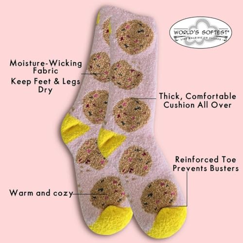 Image of World's Softest Cozy Collection Crew Socks - Smooth Multi Colors Cozy Socks - Knit Top Holiday Spirit Fashion Socks