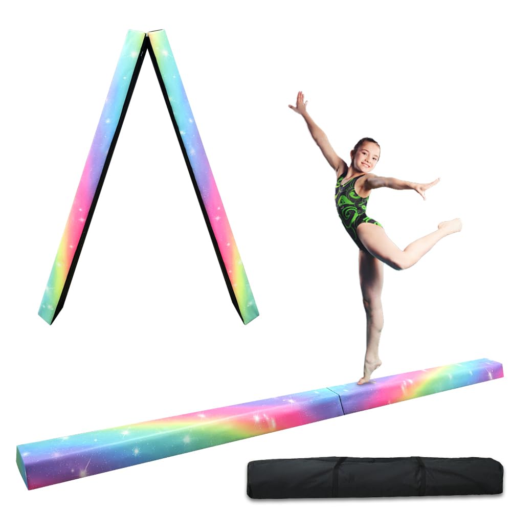 HomeSun Schwebebalken 240cm Faltbar Balance Beam Gymnastik Balance-Balken Gymnastikbalken Übung Fitness Training Turnen für Zuhause