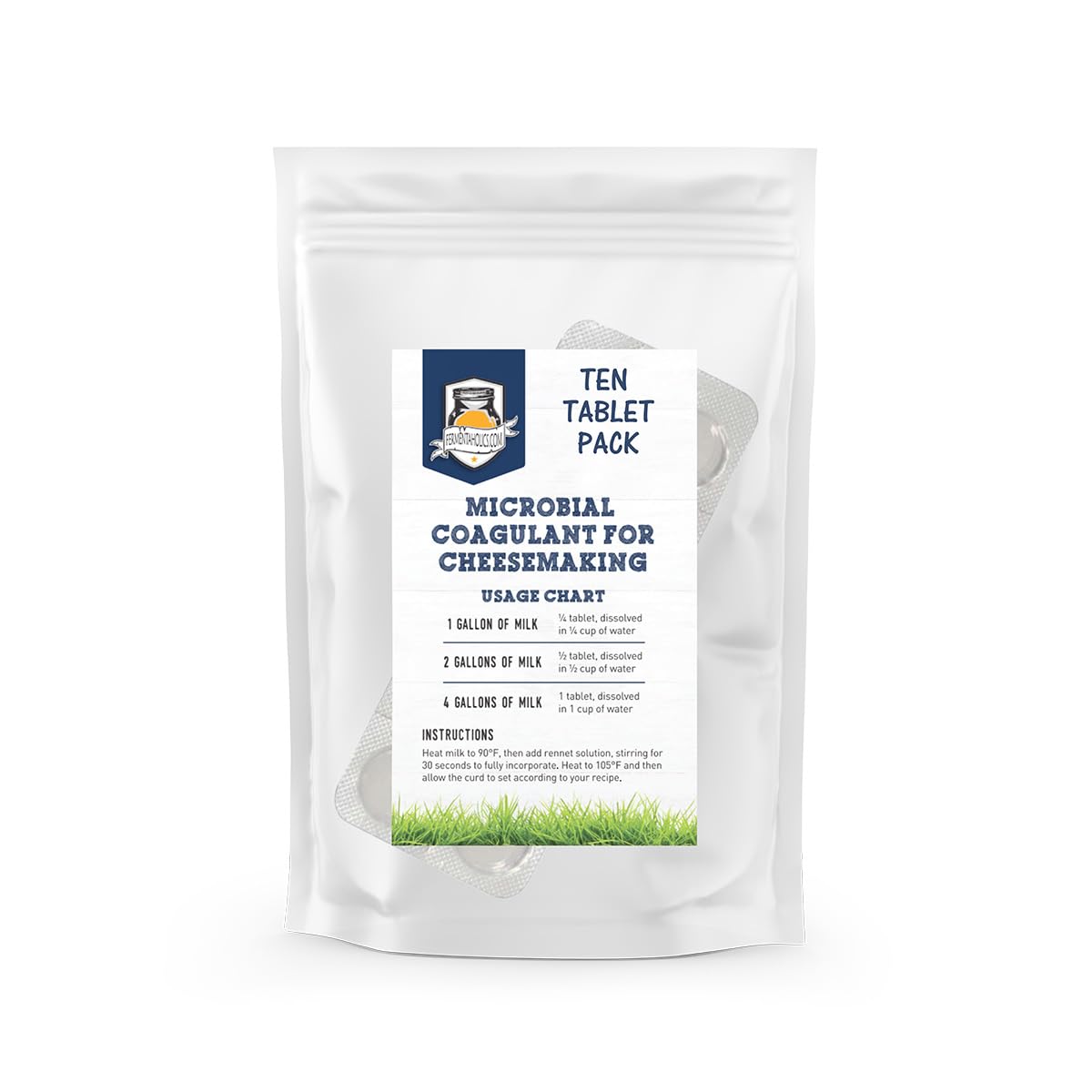 Microbial Rennet For Cheese Making | Vegetarian Rennet Tablets | Milk Coagulant | Vegan Cheese making | Shelf-Stable Rennet Tablets, Perforated For Easy Use