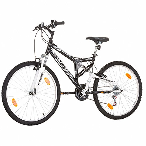 Probike Extreme 26 Zoll Fahrrad Mountainbike Vollfederung Shimano 18 Gang Herren-Fahrrad, Damen-Fahrrad, Jungen-Fahrrad Mädchen-Fahrrad, geeignet ab 155 – 180 cm (Schwarz) – Bild 7