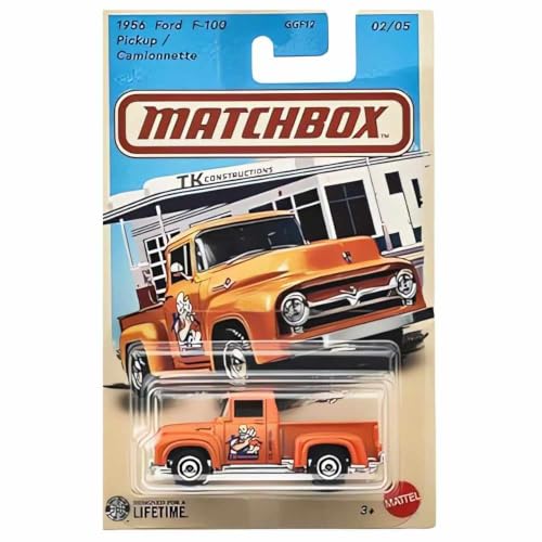 Image of Matchbox 1:64 Scale 1956 Ford F-100 Pickup TK Constructions for 3 Years & Above 02 /05 (Orange)