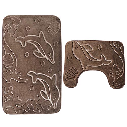 Badmatte Badematten Set Badezimmer Teppich U-Form Toilettensitzabdeckung Kissen Teppich Soft-Toiletten-Matte und…