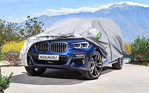 Image of Koukou SUV Car Cover Custom Fit BMW X3 /X3 M from 2003 to 2025, Waterproof Car Cover All Weather for Automobiles Outdoor Indoor with Zipper Door, Sun Rain Dust Snow Protection.