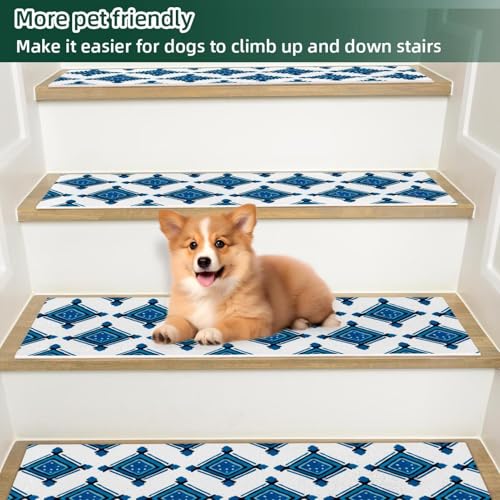Alfombrillas de escalera que evitan resbalones en peldaños interiores 6
