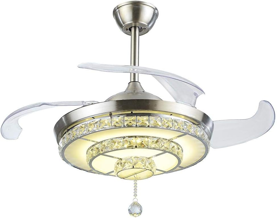 Discount 42 Crystal Ceiling Fan with Lights,Chandelier Ceiling Fan with Retractable Blades,Modern Indoor Fandelier Ceiling Fans with LED kits 3 Lighting Color Temperature Quiet Fan Brushed Nickel Discount 80% 42 Crystal Ceiling Fan with Lights,Chandelier Ceiling Fan with Retractable Blades,Modern Indoor Fandelier Ceiling Fans with LED kits 3 Lighting Color Temperature Quiet Fan Brushed Nickel