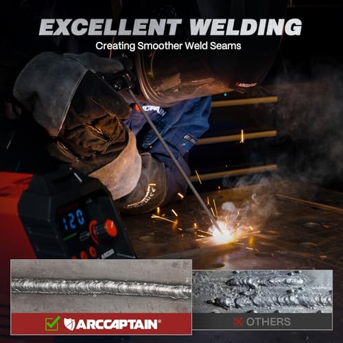 ARCCAPTAIN 220Amp 10PCS Rods Stick Welder, [Large LED Display] ARC/Lift TIG Welding Machine with Synergic Control, IGBT Inverter 110V/220V MMA Welder Machine with Hot Start, Arc force, and Anti-Stick by ARCCAPTAIN - Image 6