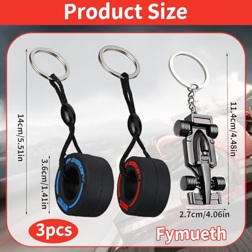 Image of 2-3 Pcs F1 Keychain, Key chain for car, Durable F1 Keychain for Men, Unique F1 Car Key Chain Gifts for Racing Enthusiasts, Car Accessories for Daily Use
