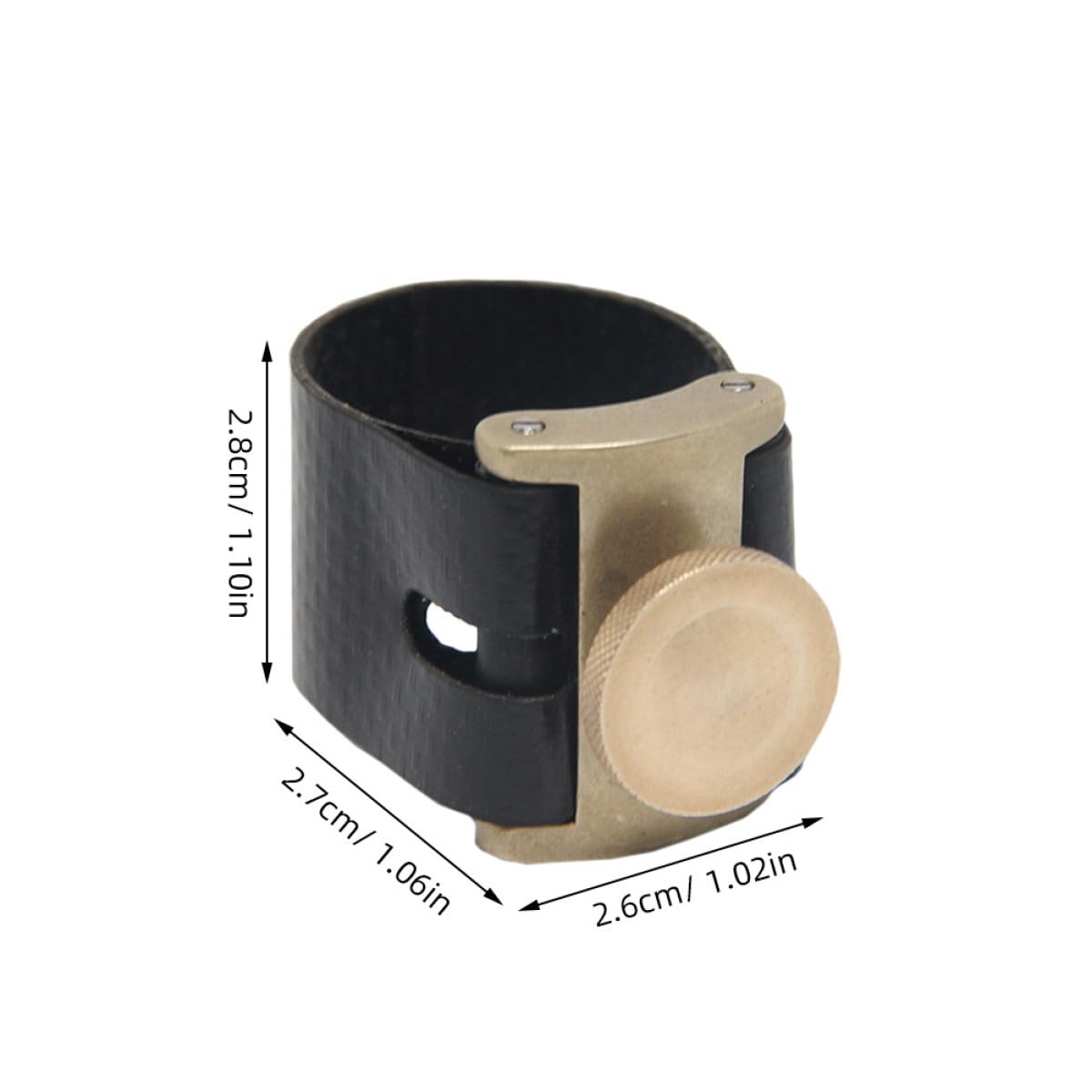 IMIKEYA Ligadura para Saxofón Alto Ligera y Resistente Soporte Confiable, Accesorio Metálico Pu Adecuado para Músicos Profesionales