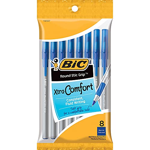 Bic Bolígrafo Stic Grip, color azul 8 Count
