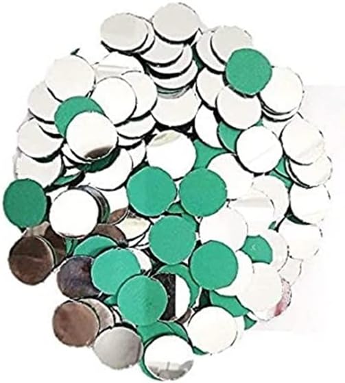 FEMEO Round Silver Mirror Glass Beads for Art and Craft Embroidery Works in CHURIDHAR,Blouses,DHUPPATTA, Size 6 mm,Color Silver,QTY-1740 PCS. weight-150 Gram(6MM)