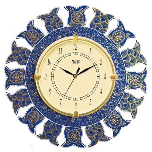 Image of Ajanta Mandala MDF Wooden Wall Clock for Home Decor 33 cm