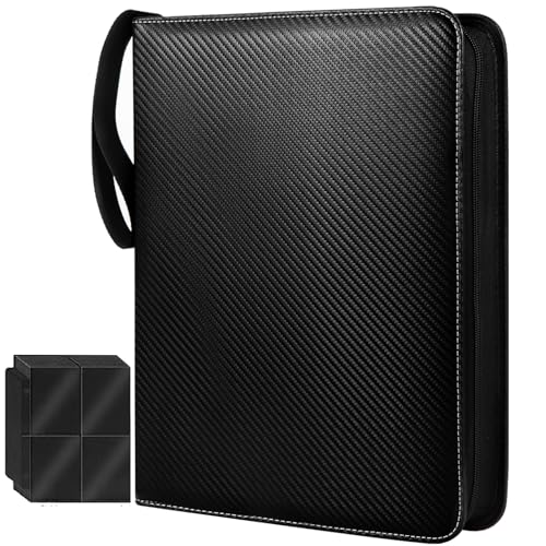 Trading Card Binder 400 Pockets Card Holder with 50 Sleeves, Card Collection Binder, Trading Card Holder Album Folder Book for TCG Sports Football Baseball Game Cards and More