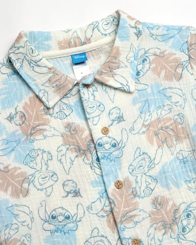 Image of Disney Baby Boys Short Set - Winnie the Pooh, Mickey Mouse, Lilo & Stitch Button Down Short Set for Infants (12M-24M)