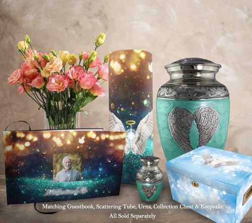 Image of Angel Green Cremation Urns for Human Ashes Adult Male Urns for Ashes