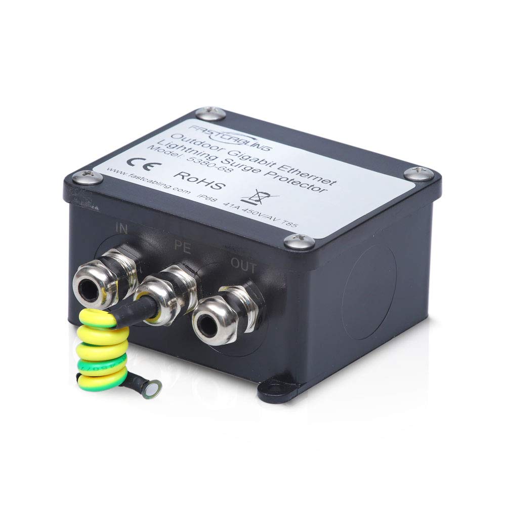 IP67 Outdoor PoE Surge Protector, 16KV Surge Protection for PoE+ Device Such as IP Camera, Access Point