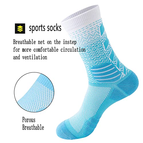 YQHMT Athletic Crew Socks Performance Thick Cushioned Sport Basketball Running Training Compression Socks for Men & Women3