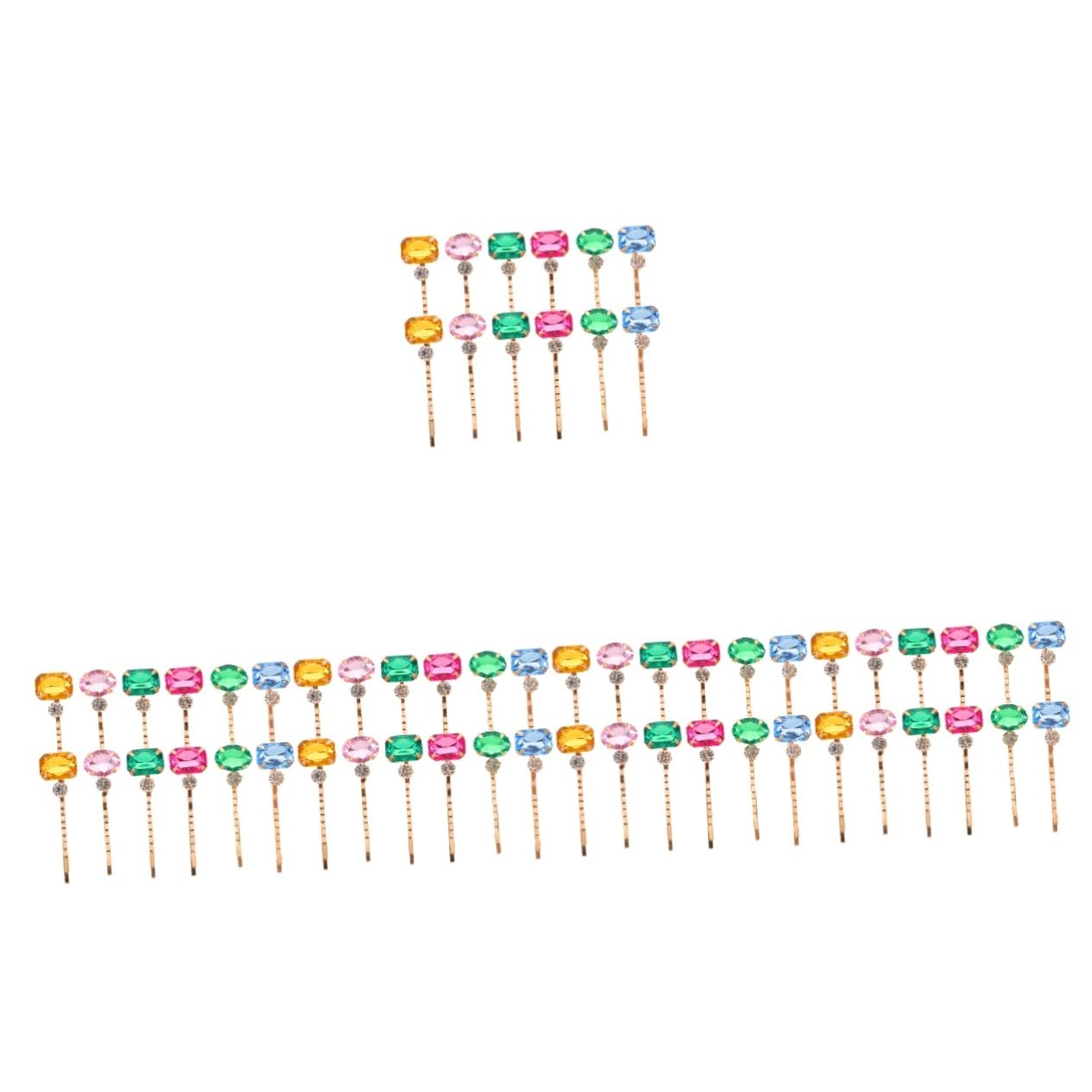 60piezas Horquillas Decorativas De Acrílico y Rhinestone Para Mujeres Clips De Cabello Brillantes Para Bodas y Eventos Formales